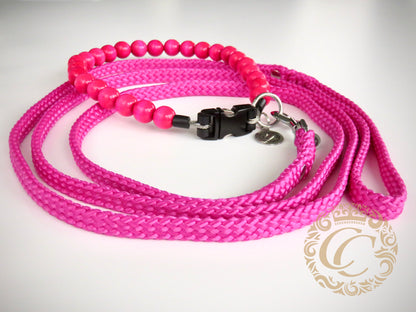Dog leash for small & medium dogs Fuchsia | collarcrafts leash | custom made leashes | dogcollar | collar | hondenhalsband | hondenband | Kattenhalsband | bead dog collars | cat mood collar | beaded dog collar | beaded dog collars | wooden bead dog collars | alu max com dog collars | beaded collars for dogs | rainbow dog collars | collarcrafts
