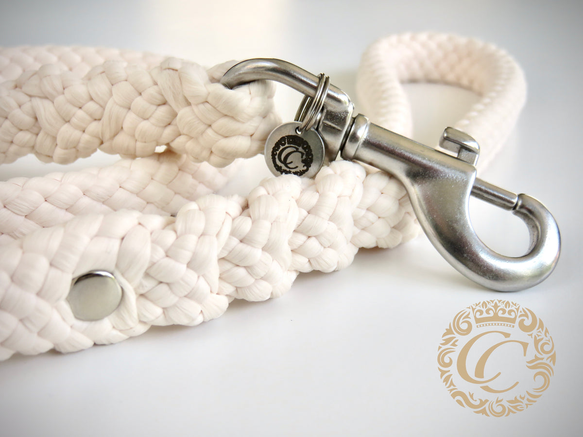 Handmade dog leash Ivory | Dog Leashes | Dog Collars | Cat Collars | CollarCrafts | dogcollar | collar | hondenhalsband | hondenband | Kattenhalsband | bead dog collars | cat mood collar | beaded dog collar | beaded dog collars | wooden bead dog collars | alu max com dog collars | beaded collars for dogs | rainbow dog collars | collarcrafts