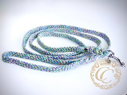 Dog leash for small & medium dogs Rainbow Pony Mini | collarcrafts leash handmade | dogleash | leash paracord | hondenleiband | leiband | dog leash small dog | cat leash | mini dog leash | Purple Green Blue Dog Leash