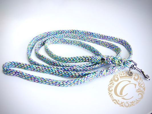 Dog leash for small & medium dogs Rainbow Pony Mini | collarcrafts leash handmade | dogleash | leash paracord | hondenleiband | leiband | dog leash small dog | cat leash | mini dog leash | Purple Green Blue Dog Leash