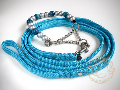 Handmade dog collar Northern Sky | Dog Collars | Silver blue beads collar for dogs | CollarCrafts | Christmas dog collar | dogcollar | collar | hondenband  | bead dog collars | cat mood collar | beaded dog collar | beaded dog collars | wooden bead dog collars | alu max com dog collars | beaded collars for dogs | collar leash set