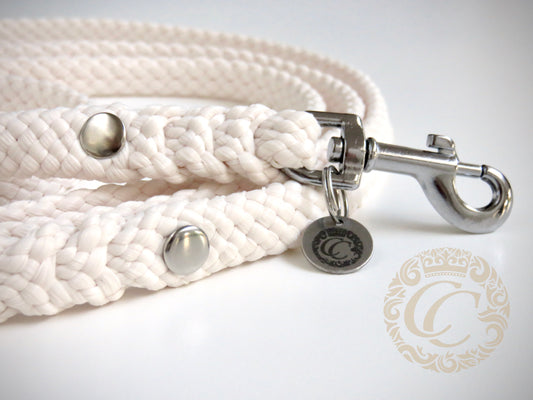 Dog leash for small & medium dogs Milky White | Dog leash Ivory | White Dog leash |Wedding dog Collars and leashes | CollarCrafts | doglead | paracord leashes | hondenleiband | Collar leash set | ivory leash small dog | handmade dog leashes | washable dog leash | handmade dog collar | small dog leash | wooden bead dog collars | collarcrafts