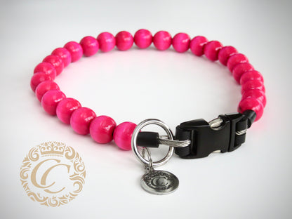 Dog collar Fuchsia Mini | handmade dog collar | collarcrafts | dogcollar | halsband | dogcollar | collar | hondenhalsband | Handmade dog collars | Luxury collar | beaded unbreakable dog collar | dog jewelry collars | Buckle dog collars | alu max com dog collars | beaded collars for dogs | Fuchsia dog collars | collarcrafts