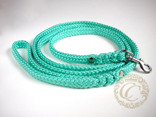 Dog leash for small & medium dogs Mint | Dog Leashes | CollarCrafts | | Paracord dog leashes | Mint dog leash | Small dogs leashes | Custom made dog leash | Paracord leash for small dogs | Washable dog leash | Mini dogs leashes | Durable dog leashes | Green Blue dog leashes | Aqua blue dog leash 