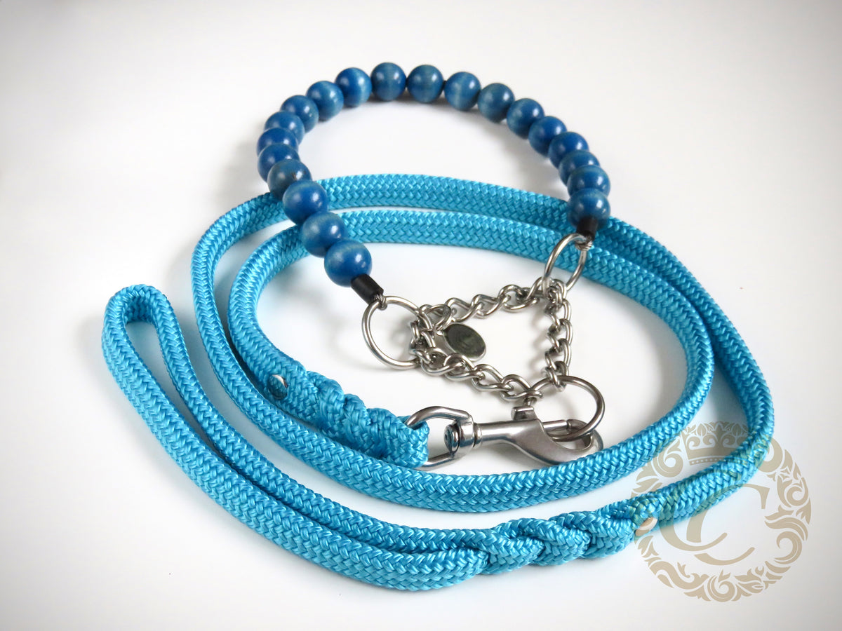 Dog collar Blue Sky Maxi | Dog Collars and leashes | Dog necklace Collars | CollarCrafts | dogcollar | collar | hondenhalsband | halsbanden en leibanden | bead dog collars | Martingale dog collar | Buckle dog collar | beaded dog collars | wooden bead dog collars | alu max com dog collars | designer collars for dogs | blue dog necklace