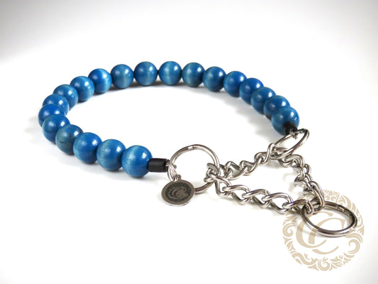 Dog collar Blue Sky Maxi | Dog Collars and leashes | Dog necklace Collars | CollarCrafts | dogcollar | collar | hondenhalsband | halsbanden en leibanden | bead dog collars | Martingale dog collar | Buckle dog collar | beaded dog collars | wooden bead dog collars | alu max com dog collars | designer collars for dogs | blue dog necklace