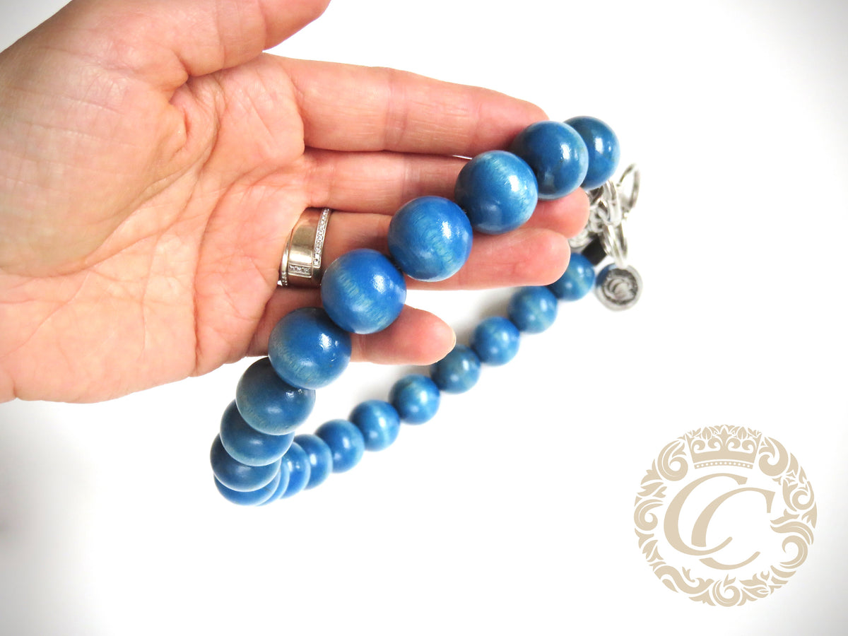 Dog collar Blue Sky Maxi | Dog Collars | Dog necklace Collars | CollarCrafts | dogcollar | collar | hondenhalsband | halsbanden en leibanden | bead dog collars | Martingale dog collar | Buckle dog collar | beaded dog collars | wooden bead dog collars | luxury dog collars | designer collars for dogs | blue dog collars