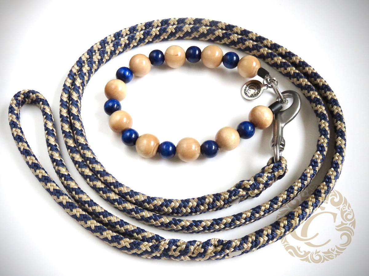 Dog collar Beige Blue | handmade dog collars | halsband | collarcrafts | dogcollar | collar | honden halsband | Natural beads dog collar | bead dog collars | Custom made dog neckwear | Luxury dog collar | Handmade dog collars | wooden bead dog collars | alu max com dog collars | Wooden beads collars for dogs | Natural dog collars