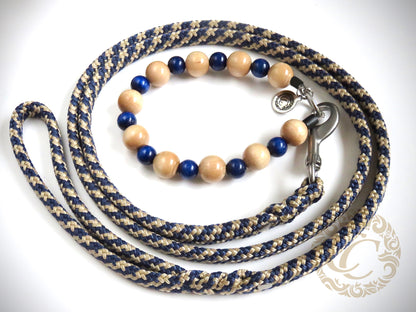 Dog collar Beige Blue | handmade dog collars | halsband | collarcrafts | dogcollar | collar | honden halsband | Natural beads dog collar | bead dog collars | Custom made dog neckwear | Luxury dog collar | Handmade dog collars | wooden bead dog collars | alu max com dog collars | Wooden beads collars for dogs | Natural dog collars