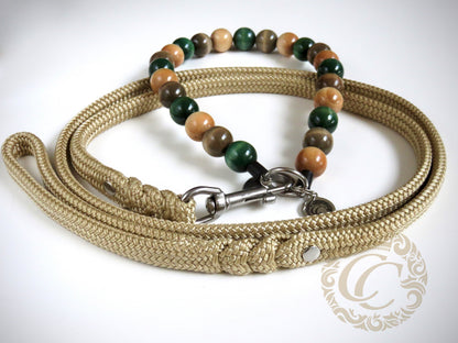 Handmade dog leash Beige | CollarCrafts leashes for dogs| paracord dog leash | dog lead| Handmade dog leads | holden leiband | Washable dog leash | Dog collars and leashes | CollarCrafts dog leashes and collars | Custom dog leads