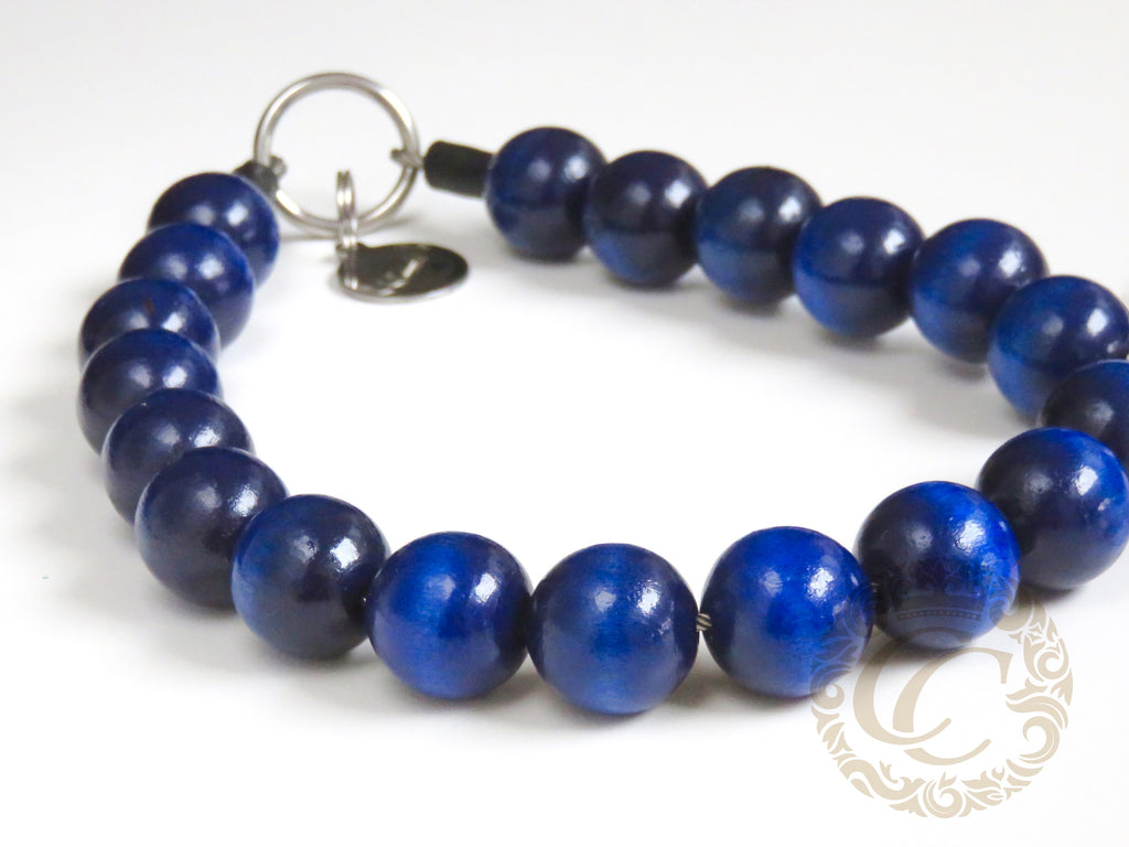 Dog collar Royal Blue Maxi | Dog Collars | Custom made Collars and Leashes | CollarCrafts | dogcollar | collar | honden halsband | halsband | Unbreakable dog necklaces | Blue collar | Martingale dog collar | Buckle dog collars | wooden bead dog collars | alu max com dog collars | beaded collars for dogs | Blue beads dog collars