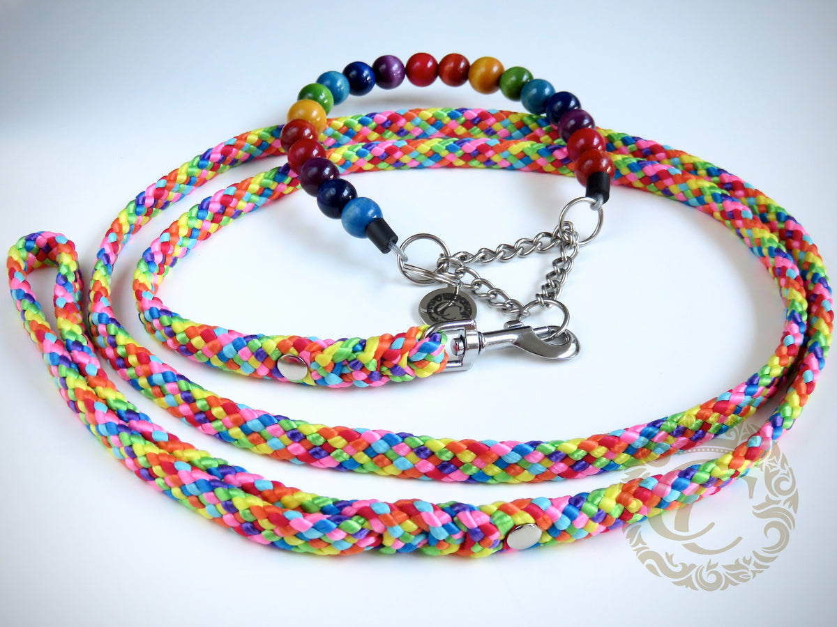 Dog leash for small & medium dogs Rainbow | Dog Collars | Cat Collars | CollarCrafts | Dog collar "Trendy Turquoise" | design dog collar | beaded collars for dogs | Dog Collars | Cat Collars | CollarCrafts | dogcollar | collar | hondenhalsband | hondenband | Kattenhalsband | bead dog collars | cat mood collar | beaded dog collar | beaded dog collars | wooden bead dog collars | alu max com dog collars | beaded collars for dogs | rainbow dog collars | collarcrafts