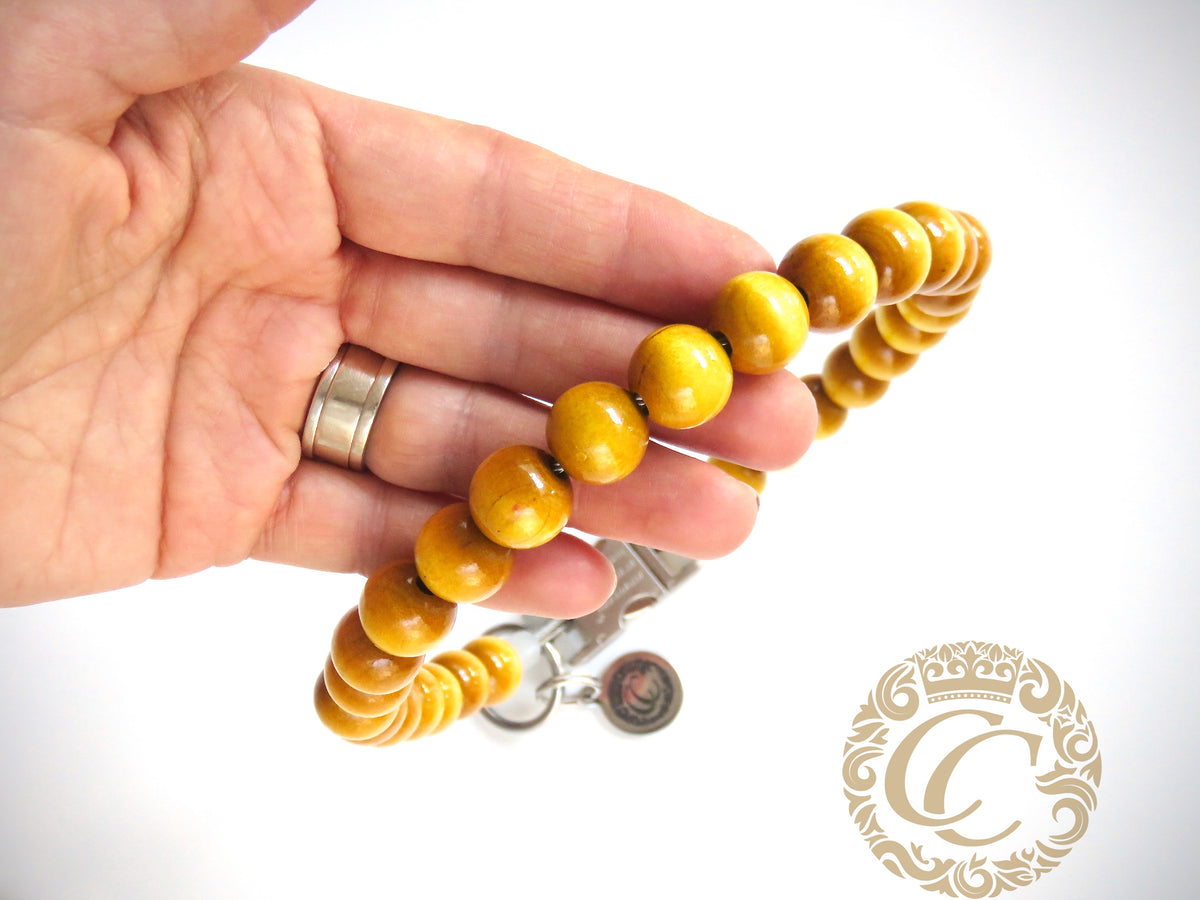 Dog collar "Yellow Mini" | Dog Collars | Cat Collars | CollarCrafts | dogcollar | collar | hondenband | Kattenhalsband | bead dog collars | cat mood collar | beaded dog collar | beaded dog collars | wooden bead dog collars | alu max com dog collars | beaded collars for dogs | rainbow dog collars