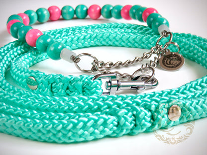 Dog collar Pistachio Dessert | handmade dog collar | collarcrafts | Wooden beads dog collars | halsband | dog collar | collar | hondenhalsband | Unbreakable dog necklace | Design dog collars | bead dog collars | Luxury dog collars | Handmade dog collar | Martingale dog collars | wooden bead dog collars | alu max com dog collars | Buckle collars for dogs | Pink Mint dog collar | Handmade Collars and Leashes CollarCrafts