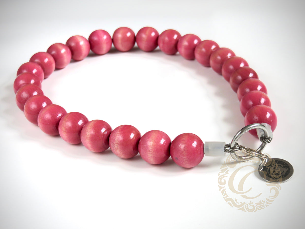 Handmade dog collar Pink Lady | Dog Collars | Cat Collars | CollarCrafts | dogcollar | collar | hondenhalsband | hondenband | Kattenhalsband | bead dog collars | cat mood collar | beaded dog collar | beaded dog collars | wooden bead dog collars | alu max com dog collars | beaded collars for dogs | rainbow dog collars | collarcrafts