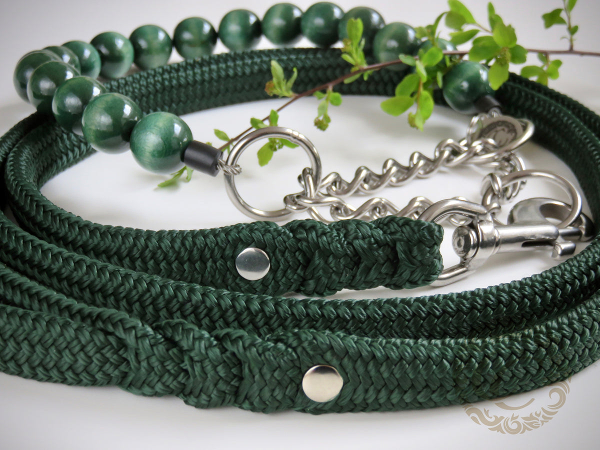 Dog Leash Emerald Green Durable Handmade Leash Large Dog Green Leash Washable Dog Lead CollarCrafts