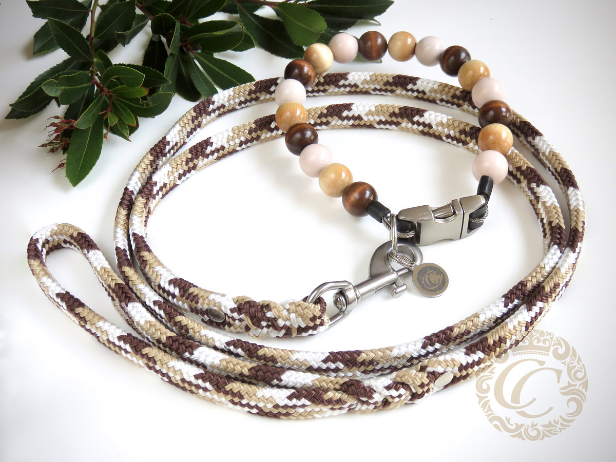 Handmade dog collar Brown Mix Maxi | Dog Collars | Cat Collars | Collar and leash set | CollarCrafts | dogcollar | collar | hondenband | Kattenhalsband | bead dog collars | cat mood collar | beaded dog collar | beaded dog collars | wooden bead dog collars | alu max com dog collars | beaded collars for dogs | rainbow dog collars