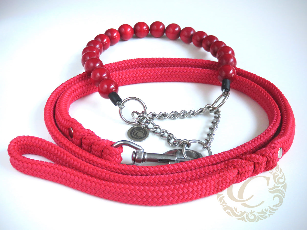 Dog collar Sweet Cherry | Red dog collar |designer dog collar | luxury dog collars | hondenhalsband | collarcrafts | halsband | dogcollar | collar | honden halsketting | rode halsband | bead dog collars | red collar leash set | dog necklace collar | martingale dog collars | wooden bead dog collars | alu max com dog collars | beaded collars for dogs | red dog collars