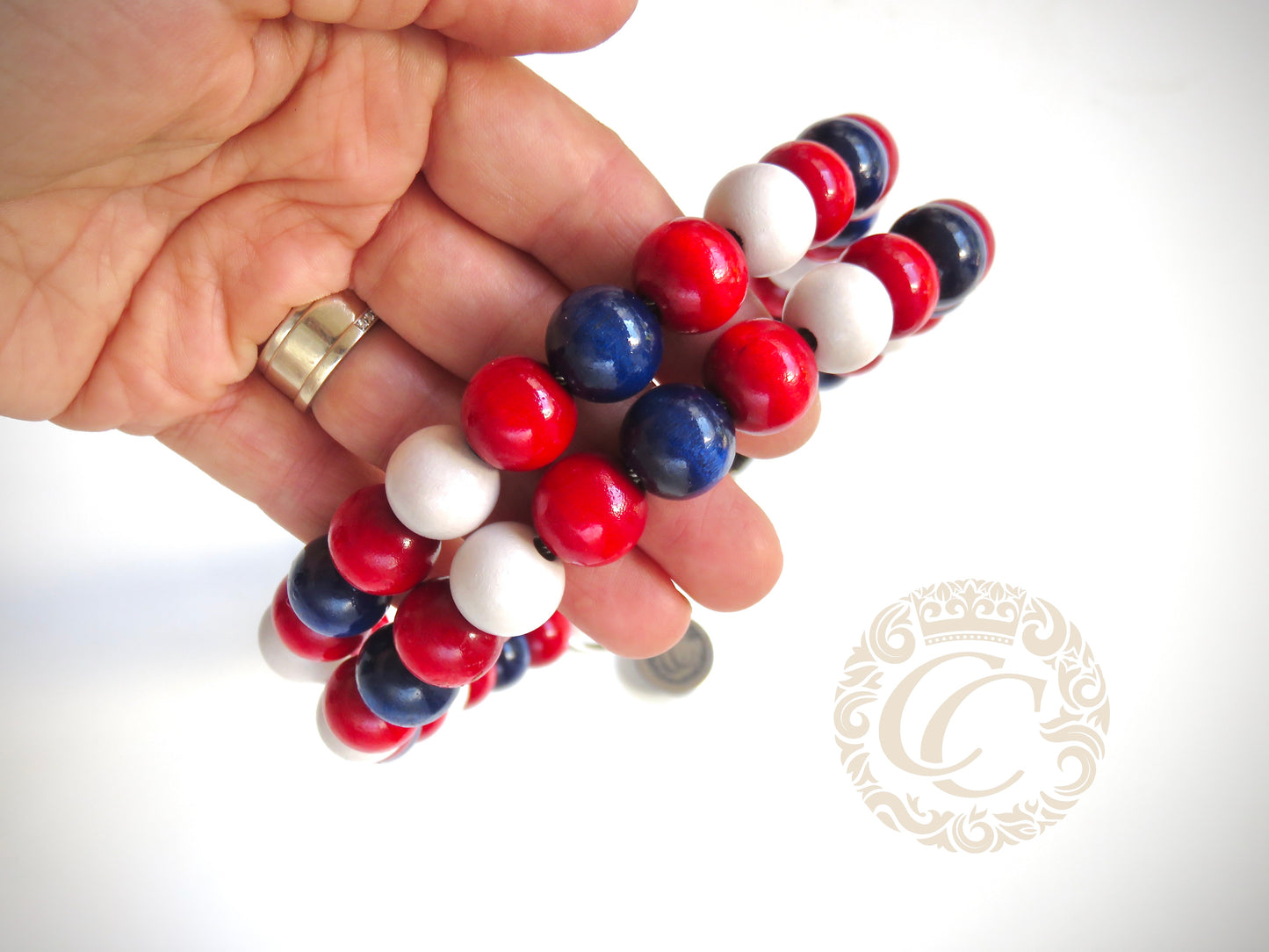 Dog collar "4th July" | Dog Collars | CollarCrafts | dogcollar | collar | bead dog collars | cat mood collar | beaded dog collar | beaded dog collars | wooden bead dog collars | alu max com dog collars | beaded collars for dogs | rainbow dog collars