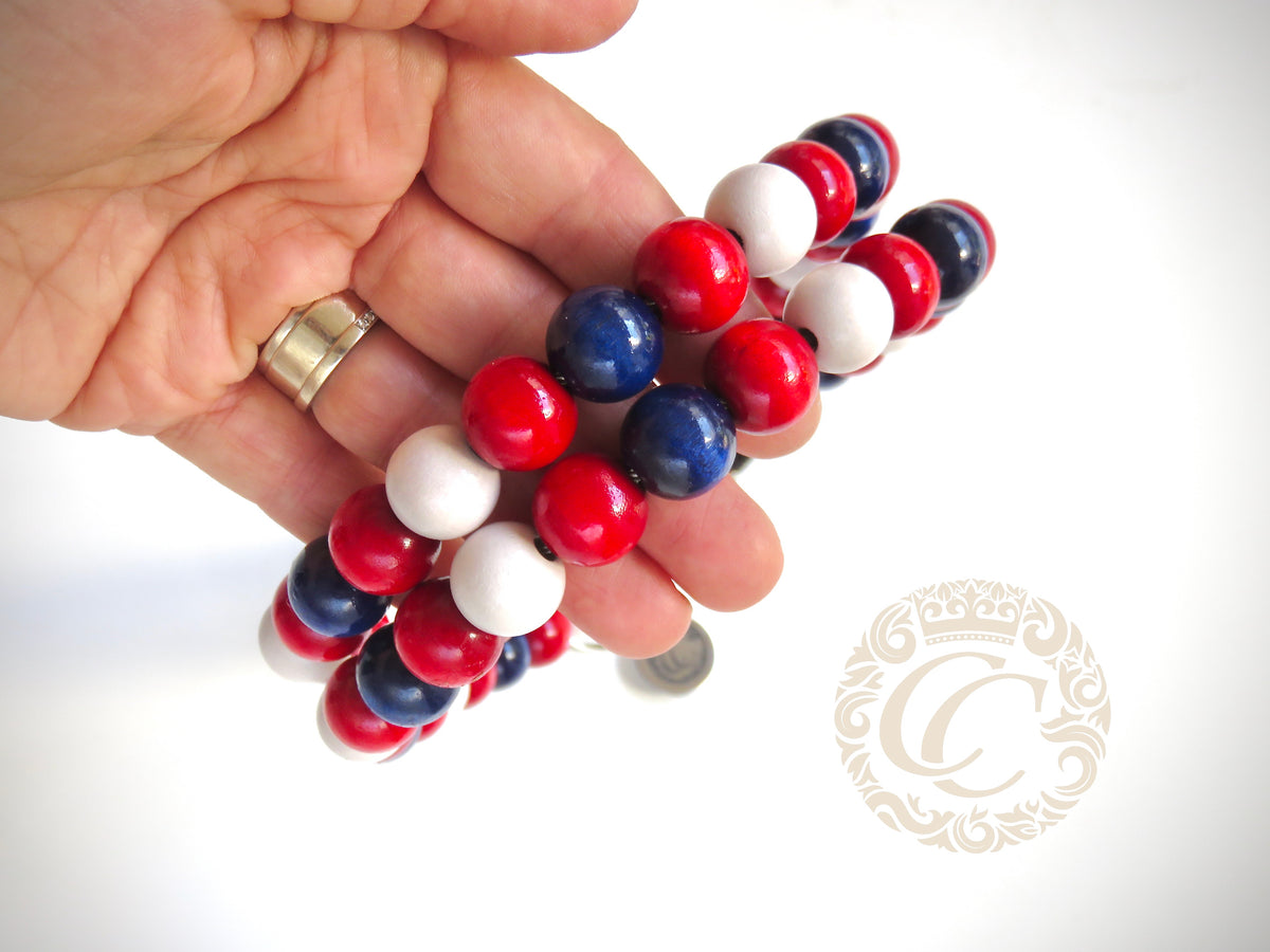 Dog collar "4th July" | Dog Collars | CollarCrafts | dogcollar | collar | bead dog collars | cat mood collar | beaded dog collar | beaded dog collars | wooden bead dog collars | alu max com dog collars | beaded collars for dogs | rainbow dog collars