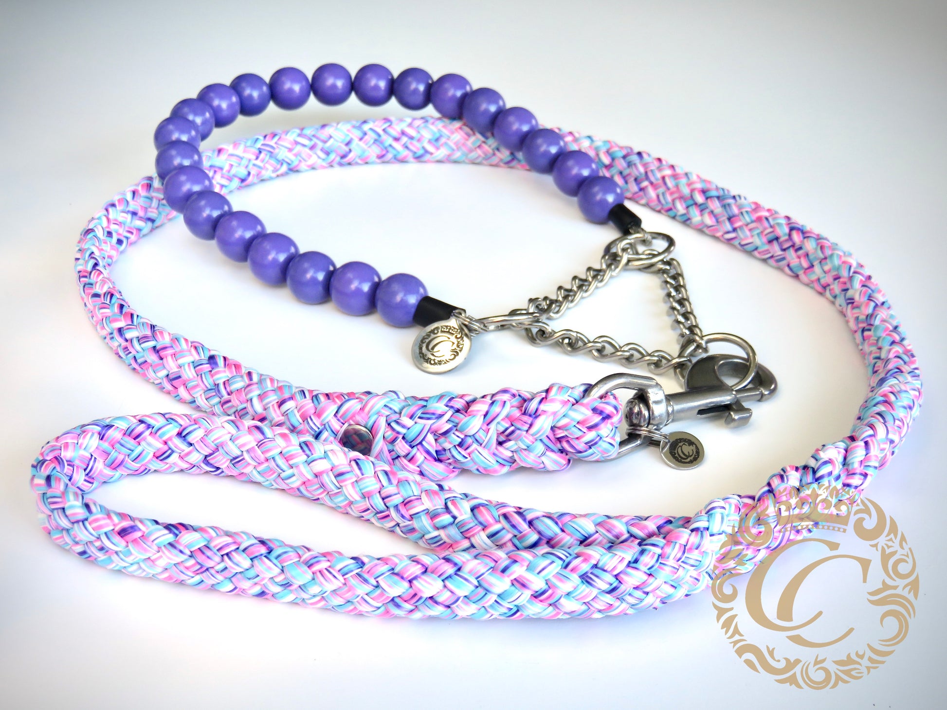 Dog leash Unicorn | Handmade Dog Leashes | Dog leash paracord | CollarCrafts | dogleash | leash | hondenhalsband | honden leiband | paracord dog lead | Dog leash washable | paracord leash | Pink purple dog leash | custom dog leash | Pink dog leash | dog collar leash set | collarcrafts