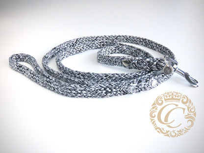 Dog leash for small & medium dogs Black Silver | collarcrafts leash handmade | dogleash | leash paracord | hondenleiband | leiband | dag leash small dog | cat leash | mini dog leash