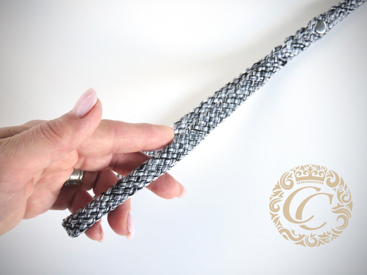 Dog leash for small & medium dogs Black Silver | collarcrafts leash handmade | dogleash | leash paracord | hondenleiband | leiband | dag leash small dog | cat leash | mini dog leash