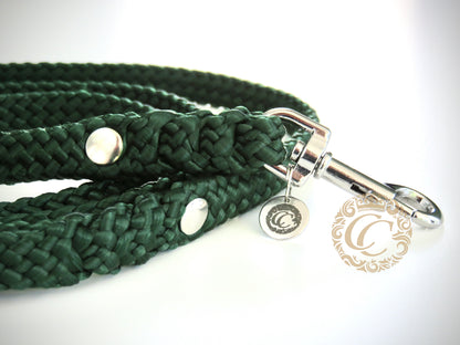 Dog leash for small & medium dogs Dark Green | Cat Collars | CollarCrafts | dogcollar | collar | hondenhalsband | hondenband | Kattenhalsband | bead dog collars | cat mood collar | beaded dog collar | beaded dog collars | wooden bead dog collars | alu max com dog collars | beaded collars for dogs | rainbow dog collars | collarcrafts