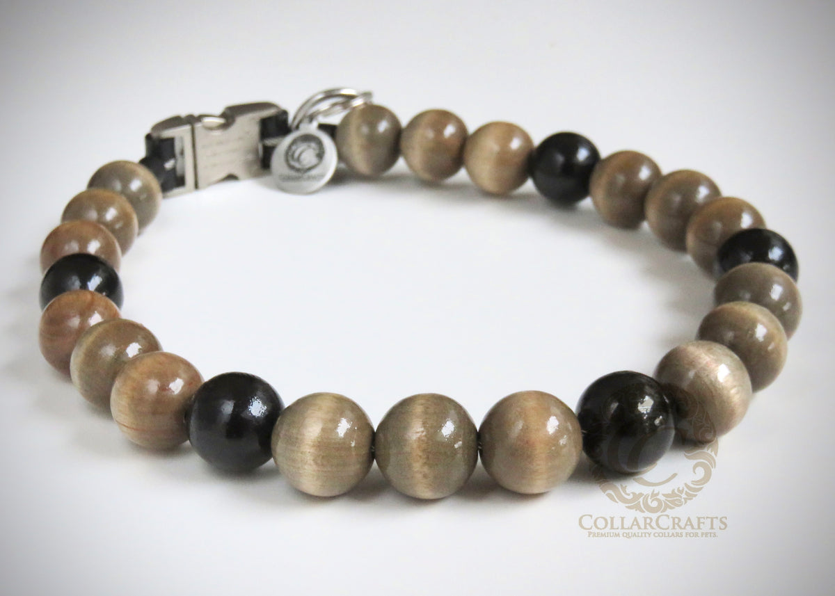 Dog collar Natural Gray | Luxury dog collar | hondenhalsband | handmade dog collar | bead dog collars | Buckle dog collar | beaded dog collar | Martingale dog collars | wooden bead dog collars | alu max com dog collars | beaded collars for dogs | brown beads dog collars | dogcollar | collar | hondenhalsband | ubreakable dog necklace | chic dog collars | durable dog necklace | collarcrafts