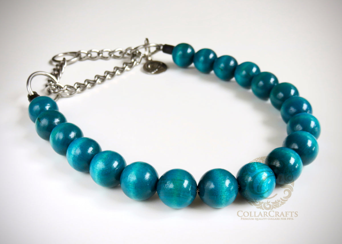 Dog collar Sea Wave | Dog Collars | Luxury Dog Collars | CollarCrafts | dog collar | collar | honden halsband set | halsband | bead dog collars | designer dog collar | buckle dog collar | martingale dog collars | wooden bead dog collars | alu max com dog collars | beaded collars for dogs | turquoise dog collars