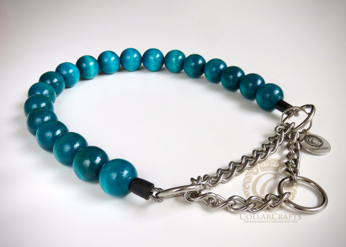 Dog collar Sea Wave | Dog Collars | Luxury Dog Collars | CollarCrafts | dog collar | collar | honden halsband set | halsband | bead dog collars | designer dog collar | buckle dog collar | martingale dog collars | wooden bead dog collars | alu max com dog collars | beaded collars for dogs | turquoise dog collars