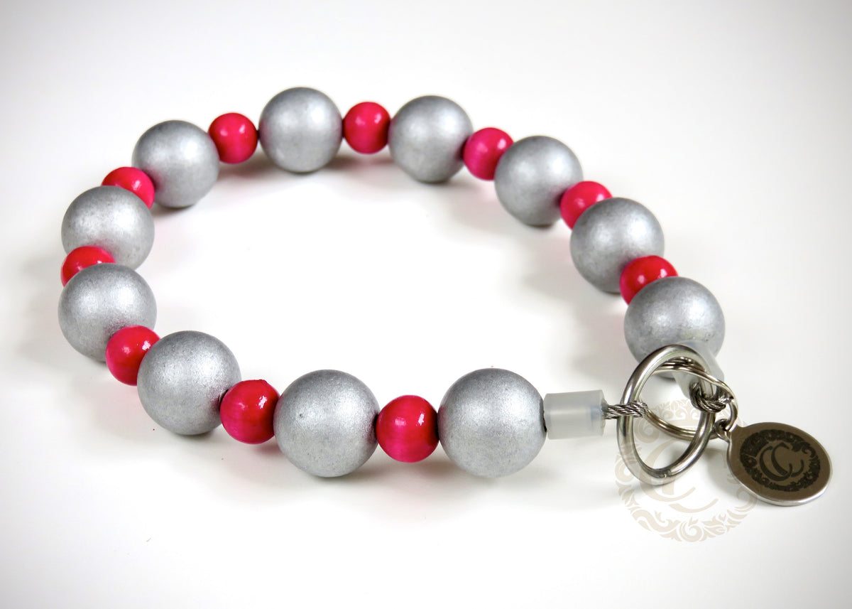 Handmade dog collar Pink Silver | Dog Necklaces | Dog Collars and leashes | CollarCrafts | dogcollar | collar | Design dog collar | Beads dog collars | beaded collars for dogs | Handmade dog collar | Luxury dog collar | beaded dog collars | wooden bead dog collars | alu max com dog collars | Unbreakable necklaces for dogs | Pink Silver dog collars | Girly dog collar