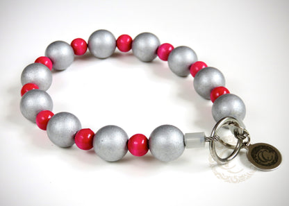 Handmade dog collar Pink Silver | Dog Necklaces | Dog Collars and leashes | CollarCrafts | dogcollar | collar | Design dog collar | Beads dog collars | beaded collars for dogs | Handmade dog collar | Luxury dog collar | beaded dog collars | wooden bead dog collars | alu max com dog collars | Unbreakable necklaces for dogs | Pink Silver dog collars | Girly dog collar