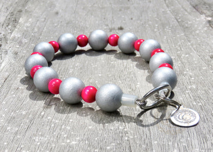 Handmade dog collar Pink Silver | Dog Necklaces | Dog Collars and leashes | CollarCrafts | dogcollar | collar | Design dog collar | Beads dog collars | beaded collars for dogs | Handmade dog collar | Luxury dog collar | beaded dog collars | wooden bead dog collars | alu max com dog collars | Unbreakable necklaces for dogs | Pink Silver dog collars | Girly dog collar