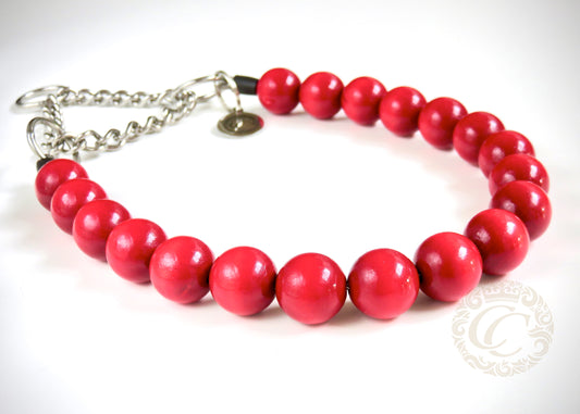 Dog collar Sweet Cherry | Red dog collar |designer dog collar | luxury dog collars | hondenhalsband | collarcrafts | halsband | dogcollar | collar | honden halsketting | rode halsband | bead dog collars | red collar leash set | dog necklace collar | martingale dog collars | wooden bead dog collars | alu max com dog collars | beaded collars for dogs | red dog collars