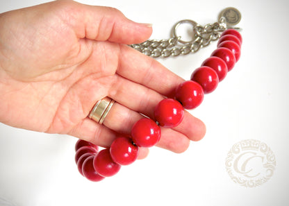 Dog collar Sweet Cherry | Red dog collar |designer dog collar | luxury dog collars | hondenhalsband | collarcrafts | halsband | dogcollar | collar | honden halsketting | rode halsband | bead dog collars | red collar leash set | dog necklace collar | martingale dog collars | wooden bead dog collars | alu max com dog collars | beaded collars for dogs | red dog collars
