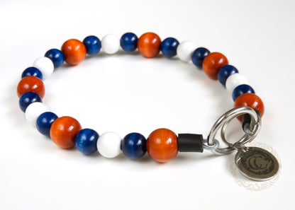 Dog collar Coast Guard | Dog collar orange blue white | beaded dog collar | Wooden beads dog collar | Unbreakable dog necklace | design dog collar | Buckle dog collar | Martingale dog collar | Luxury dog collar | Handmade dog collars | Marine dog collar | Summer dog collar 