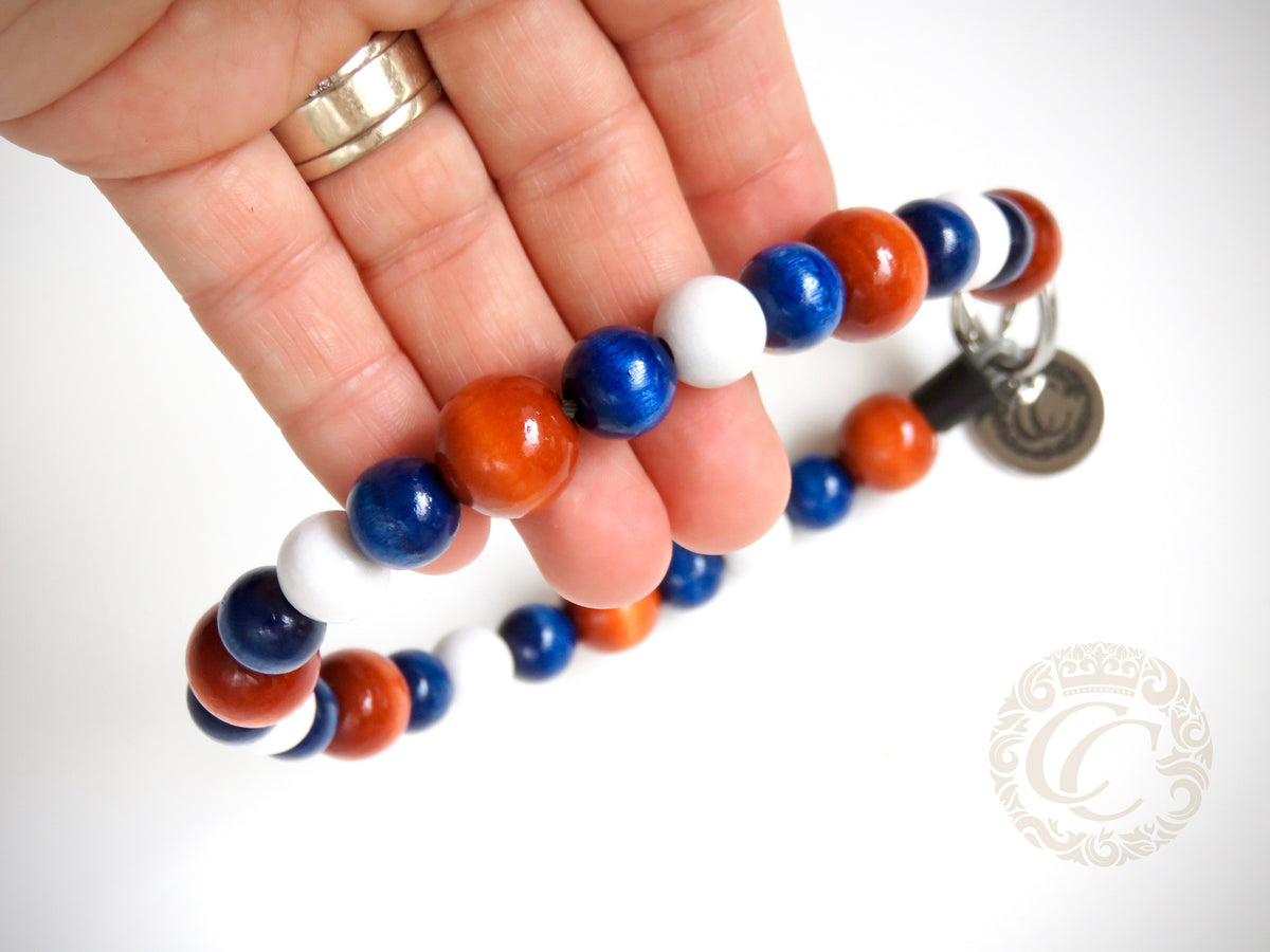Dog collar Coast Guard | Dog collar orange blue white | beaded dog collar | Wooden beads dog collar | Unbreakable dog necklace | design dog collar | Buckle dog collar | Martingale dog collar | Luxury dog collar | Handmade dog collars | Marine dog collar | Summer dog collar 
