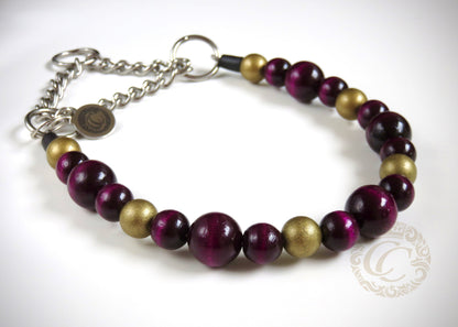 Dog collar Burgundy Queen | Dog Collars | Cat Collars | CollarCrafts | dogcollar | collar | hondenband | Kattenhalsband | bead dog collars | cat mood collar | beaded dog collar | beaded dog collars | wooden bead dog collars | alu max com dog collars | beaded collars for dogs | rainbow dog collars