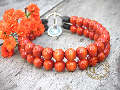 Dog collar Double Wild Orange | CollarCrafts | dogcollar | halsband | dogcollar | collar | hondenhalsband | orange bead dog collars | unique collar | beaded dog collar | martingale dog collars | luxury dog collars | alu max com dog collars | beaded collars for dogs | orange dog collars | collarcrafts