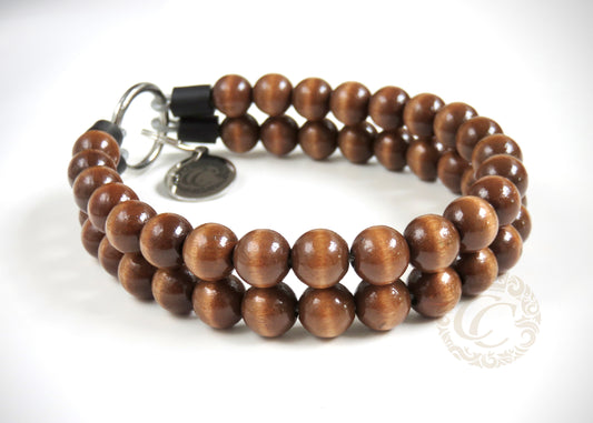 Dog collar "Double Choco" | Dog Collars | Cat Collars | CollarCrafts | dogcollar | collar | hondenband | Kattenhalsband | bead dog collars | cat mood collar | beaded dog collar | beaded dog collars | wooden bead dog collars | alu max com dog collars | beaded collars for dogs | rainbow dog collars