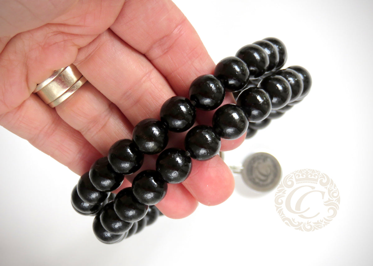 Dog collar  Double Black Rowan | Dog Collars | Cat Collars | CollarCrafts | dogcollar | collar | hondenband | Kattenhalsband | bead dog collars | cat mood collar | beaded dog collar | beaded dog collars | wooden bead dog collars | alu max com dog collars | beaded collars for dogs | rainbow dog collars