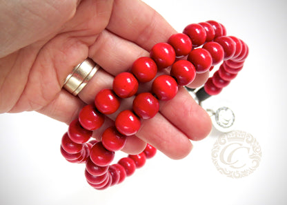 Handmade dog collar Double Foxberry | Dog Collars | Red Dog Collar | Cat Collars | CollarCrafts | dogcollar | collar | hondenband | Kralen halsband | bead dog collars | Christmas dog collar | beaded dog collar | beaded dog collars | wooden bead dog collars | alu max com dog collars | beaded collars for dogs | Red beads dog collars