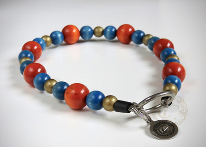 Dog collar October Fun | Luxury Dog Collars | Cat Collars | CollarCrafts | dogcollar | collar | handmade dog collars | hondenband | halsband | buckle dog collars | martingale collar | beaded dog collar | beaded dog collars | wooden bead dog collars | alu max com dog collars | beaded collars for dogs | Orange Blue Gold dog collars | collarcrafts