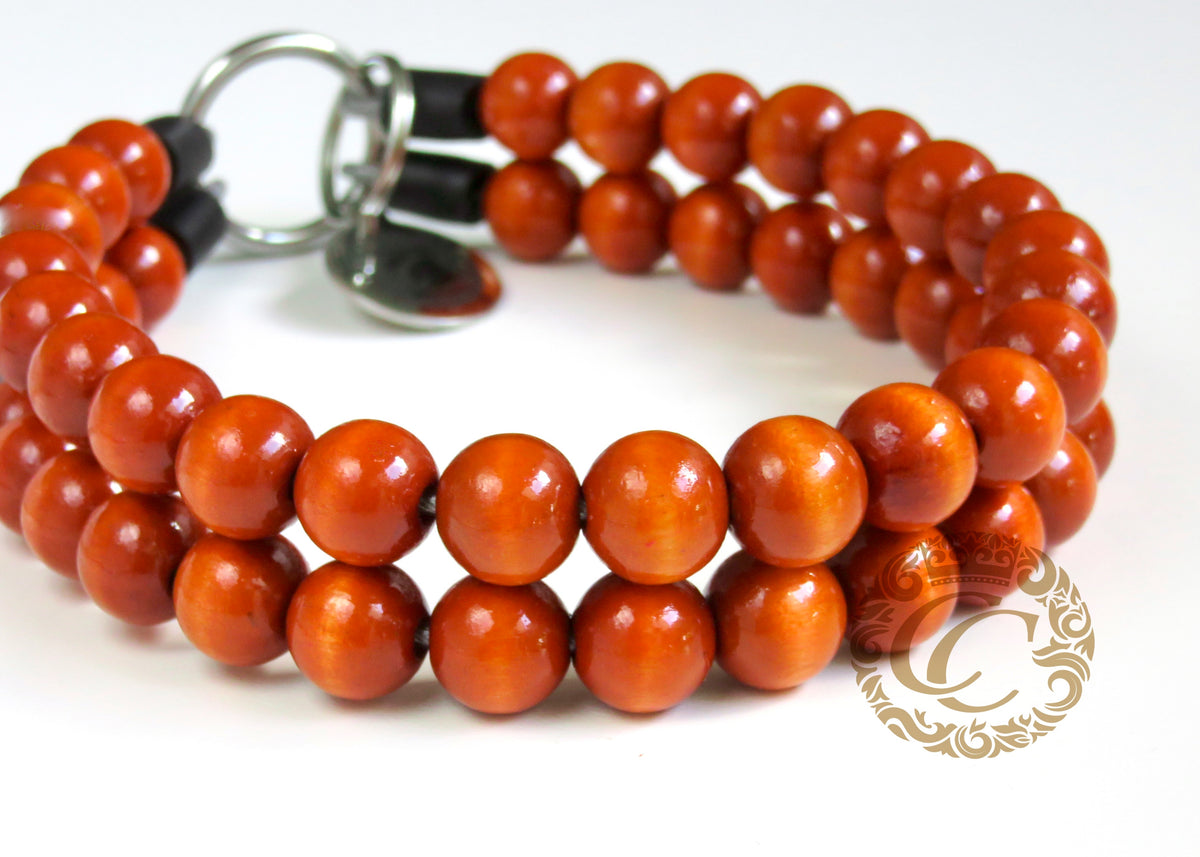Dog collar Double Wild Orange | CollarCrafts | dogcollar | halsband | dogcollar | collar | hondenhalsband | orange bead dog collars | unique collar | beaded dog collar | martingale dog collars | luxury dog collars | alu max com dog collars | beaded collars for dogs | orange dog collars | collarcrafts
