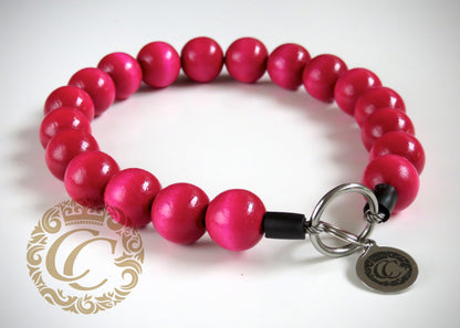Dog collar Fuchsia Maxi | Dog Collars | Cat Collars | CollarCrafts | dogcollar | collar | hondenhalsband | hondenband | Kattenhalsband | bead dog collars | cat mood collar | beaded dog collar | beaded dog collars | wooden bead dog collars | alu max com dog collars | beaded collars for dogs | rainbow dog collars | collarcrafts