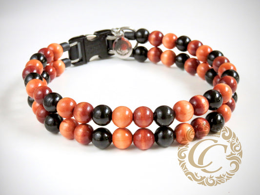 Dog collar Double Midi Caramel | Dog Collars | CollarCrafts | dogcollar | dogcollar | collar | bead dog collars | mood collar | beaded dog collar | beaded dog collars | wooden bead dog collars | alu max com dog collars | beaded collars for dogs | rainbow dog collars