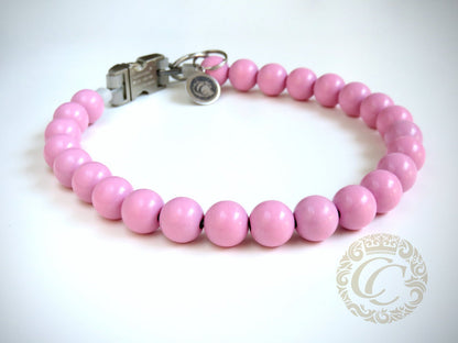 Handmade dog collar Baby Pink Maxi | Dog Collars | Custom made Collars | CollarCrafts | dogcollar | collar | hondenband | Kattenhalsband | bead dog collars | glam dog collar | girly dog collar | martingale dog collars | luxury dog collars | alu max com dog collars | beaded collars for dogs | pink dog collars