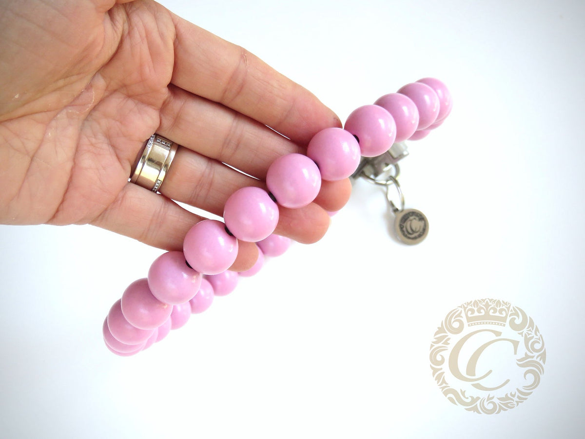 Handmade dog collar Baby Pink Maxi | Dog Collars | Cat Collars | CollarCrafts | dogcollar | collar | hondenband | Kattenhalsband | bead dog collars | cat mood collar | beaded dog collar | beaded dog collars | wooden bead dog collars | alu max com dog collars | beaded collars for dogs | rainbow dog collars